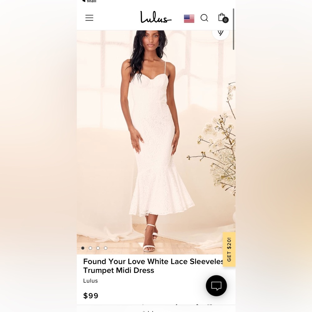 White midi dress